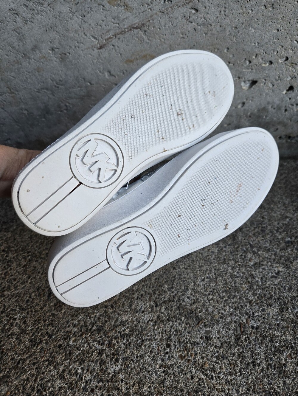 Michael Kors Silver Embossed Logo Sneakers - Picture 9 of 10